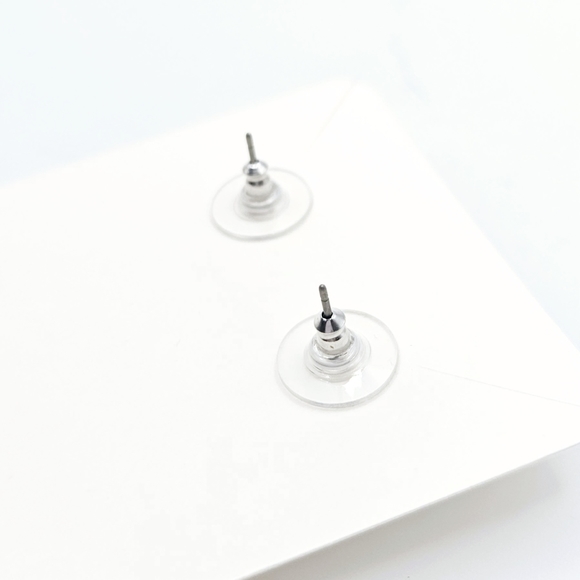 Deep Purple Round CZ Post Earrings - Picture 4 of 4